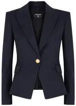 Balmain Wool Blazer - Navy - 12 12