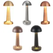 Rechargeable Cordless Metal Table Lamp Touch Control, Mushroom Dimmable Light