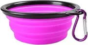 Pet Dog Cat Portable Silicone Collapsible Travel Food Bowl Water Dish Feeder (Purple)