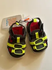 Carter’s Just One You Walking Shoes First Steps Baby Sandals Size 3 Gray Green