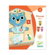 18pc Djeco Animal Dress Up Mix Wooden Puzzle Play Set Kids/Children Toy 2y+