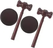 TOBBOMEY 2 Set Judge Hammer Gavel Sludge Judge Finish Hammer Lawyer Costume Judges Gavel Wooden Gavel Judge Costume Accessories Judge Gavel Lawyer Decor Lawyer Gavel Gavel