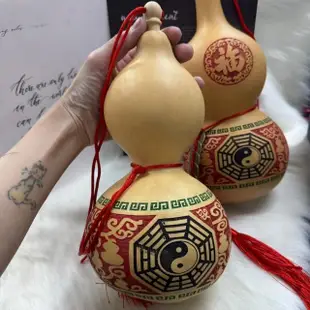 【千奇國際精品】真葫蘆 鎮宅之寶 特大款 八卦開蓋葫蘆(旺財五帝錢流蘇吊飾 招財 化煞 解運 守財 福祿)