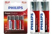 4pcs Genuine Philips AA Long Life Alkaline Battery 1.5V Batteries 3x More Power