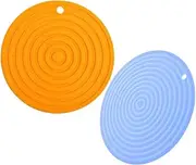 VICASKY 2pcs Pet Food Mat Silicone Trivet Mats for Hot Dishes Anti-scalding Bowl Pad Kitchen Heat Proof Pan Protector Flexible Silicone Pads for Tableware