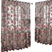 Glass Door Decor Curtains Elegant Ladies Peony Tulle Curtain Tulle with Lace