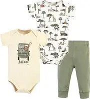 [HUDSON BABY] Unisex Baby Unisex Baby Cotton Bodysuit and Pant Set, Going on Safari, Preemie