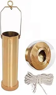 Water Sampler Stainless Thicken Steel Kit River and Lake Surface Sampler Brass Viscous Liquid Sampler Barrel with Rope L-10m/32.8ft(Brass,500 mL/16.9fl oz)