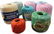 Lot Of Vintage Mix Color J&P Coats Woolworth crochet thread. 2 New 6 Opened/Used