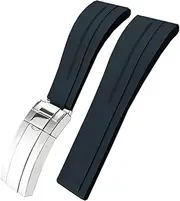 [XNWKF] 20mm 21mm Rubber Watchband For Rolex GMT OYSTERFLEX Daytona Submariner DEEPSEA Seiko Waterproof Strap