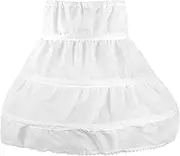 [OULII] Girls' Petticoat Half Slip 3 Hoop Flower Girl Crinoline Petticoat Skirt