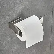 JunSun Stainless Steel Toilet Paper Holder Contemporary Bathroom Hardware Euro Paper Towel Roll Holder for Bathroom Lavatory Wall Mounted Brushed Nickel