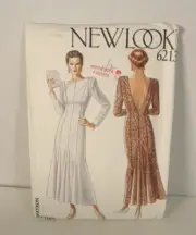 New Look 6213 Evening Dress w/ V-Shaped Back Misses 8-18 Pattern Uncut Free Ship