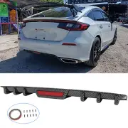 For Honda Civic Accord Carbon Fiber Rear Bumper Diffuser Shark Fins Spoiler Lip (for: Honda Civic)
