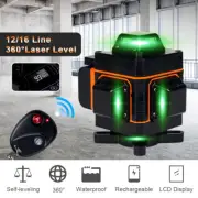 NEW 16 Lines Green Laser Level 360° Auto Self Leveling Rotary Cross Line Measure