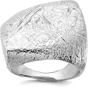 [Versil] 925 Sterling Silver Fancy Ring Size 8 23mm Wide Band Style-Ring for Women