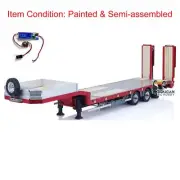 1/14 3 Axles Gooseneck Trailer Metal CNC Trailers for RC Tractor Truck Cars