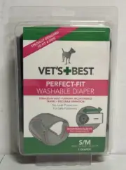 Vet's Best Perfect Fit Washable Diaper Female Dogs S/M Waist 15”-30”