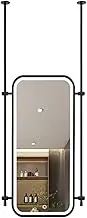 Rectangle Ceiling Hanging Mirror,Floating Decorative Mirror,HD Bathroom Vanity Mirror,with Customizable Boom,for Entrance Cloakroom and Home Decor(Black,50x100cm)