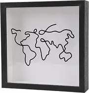 Adventure Archive Box - Multifunctional Travel Memory Storage Box with Bank, Black Frame Ticket Holder and Postcard Display for Home and Office Organization, for Keeping Travel (Map Style)