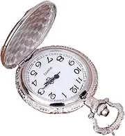 [Générique] Pocket Inscription Men Pocket Climb Pocket Men Hammer Clock Falciform Vintage Arabic Numbers Fashion Accessories Embossed, Pentagram Wheat Clock With Chain For Men