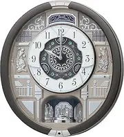 Seiko Clock RE603N Wall Clock Quartz Watch Karakuri Clock Analog Triple Selection Melody Gray 17.5 x 15.9 x 3.8 inches (443 x 405 x 97 mm)