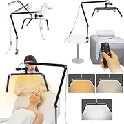 Half Moon LED Desk Lamp with Clamp,360° Rotating Nail Tech Lamp,3200K-5600K Adjustable Swing Arm Desk Lamps for Beauty Makeup, Dimmable Eye Care Lash Light, Bright Table Lamp for Eyelash Tattoo,Black