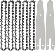 5 Pieces 6 Inch Mini Chainsaw Chain, Carbide Saw Chain, Wear Resistant Heavy Duty Chainsaw Chain Guide Bar Carpenter Home Garden Work Woodworking Tool for Wood Branch Cutting