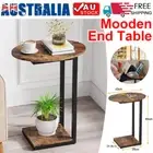 Frame C-Shaped End Table Sofa Side Table for Small Space Brown