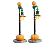 2017 Lemax Spooky Town Witch Pumpkin Patch, Set Of 2