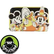 Disney - Mickey & Friends Candy Corn 4" Faux Leather Zip-Around Wallet "New"