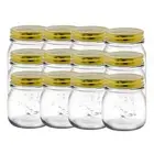 12PK Lemon & Lime Roma Glass 300ml Jars Preserve Container Jar w/ Gold Lids