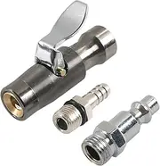 Steel 200PSI Closed Flow Air Chuck Kit Dual-Jaw Lock 1/4" Female NPT Thread Auto Tire Inflation Tool for RVs ATVs Cars