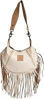 [STS Ranchwear] Womens Cremello Nellie Fringe White/Tan Leather Handbag Bag