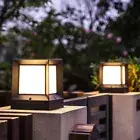 Solar Powered LED Pillar Light Fence Outdoor Garden Yard Gate Square Post Lamp