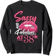 [X.Style] Sassy and Fabulous 38 Year Old 38th Birthday Party Sweatshirt ds1862 Sweater (L) Black