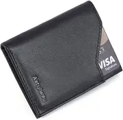 [Astylway] Front Pocket Wallet Slim for Men RFID Minimalist Wallets Credit Card Small Leather Case Black