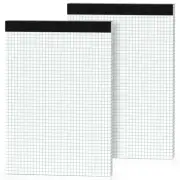 2 Pack Graph Paper Pad 8.5 x 11 Quad Ruled Graph Pads 4x4, White Grid Paper P...