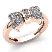 Natural 0.5ct Round Diamond Ladies Personalized Butterfly Fancy Ring 10K Gold