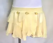 BASIC MOVES Girls Sheer Ruffled Layered Pull-On Ballet Skirt, YELLOW, NWT