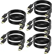 UKYEE DisplayPort Cable 10ft 10-Pack, Monitor Cable (Display Port) DP to Displayport 1.2 Cord 10 feet Compatible with DP 1.1/1.2 Supports 1440P@144HZ,2K@144Hz, 4K@60Hz-Black,Gold Plated