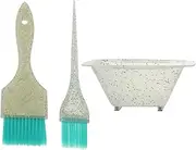 BAZEITFLOW 1Set Hair Coloring Kit Hair Dye Bowl and Brush Tools for Easy Application Professional Tinting Experience Flexible Bristles for Men and Women Neat and Clean Use