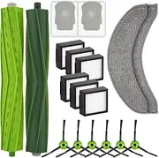 18 Pack Combo j7 Replacement Parts Compatible with iRobot Roomba Combo j7, Combo j7+, Combo j9+, Combo 10 Max Robot Vacuum Cleaner, 2 Roller Brushes, 6 Side Brushes, 6 Filters, 2 Dust bags, 2 Mop Pads
