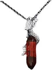 [SIXAOAZZ] Mermaid Necklace, Girls Turquoise White and Pink Crystal Opal Necklace, Women's Adult Teenage Necklace with Cross Chain