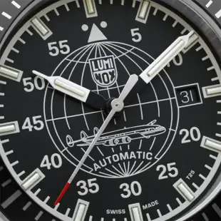【LUMINOX 雷明時】洛克希德馬丁星座機械腕錶 瑞士錶(黑 / 9601)