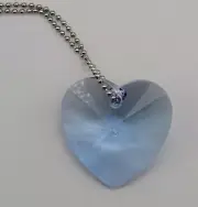 Swarovski Crystal Light Sapphire 28mm Heart 6228 Suncatcher/ Ornament/ Prism