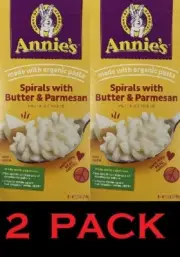 2x Annie's Macaroni & Cheese SPIRALS WITH BUTTER & PARMESAN Organic Pasta 5.25oz