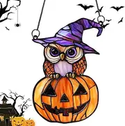 Pumpkin Sun Catcher - Pumpkin Thanksgiving Sun Catcher | Spooky Black Cat Pumpkin Ghost Craft Window Decor for Living Room, Halloween Decor