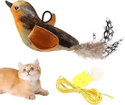 Bird Cat Toy - Flapping Bird Cat Toy | Chirping Bird Cat Toy | Simulation Bird Cat Toy | Flying Bird Cat Toy | Chirping Flapping Bird Cat Toy | Interactive Chew Toy for Bored Indoor Pets