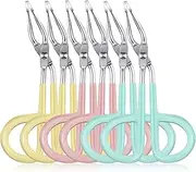Maitys 6 Pcs Stainless Steel Eyebrow Scissors Tweezers,Scissors Handle Shaped Eyebrow Tweezers Clip, Flat Straight Tip Tweezers Brow Hair Plucker Remover Facial Hair Eyebrows Care Men Women,3 Colors